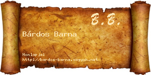 Bárdos Barna névjegykártya