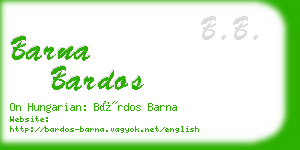 barna bardos business card